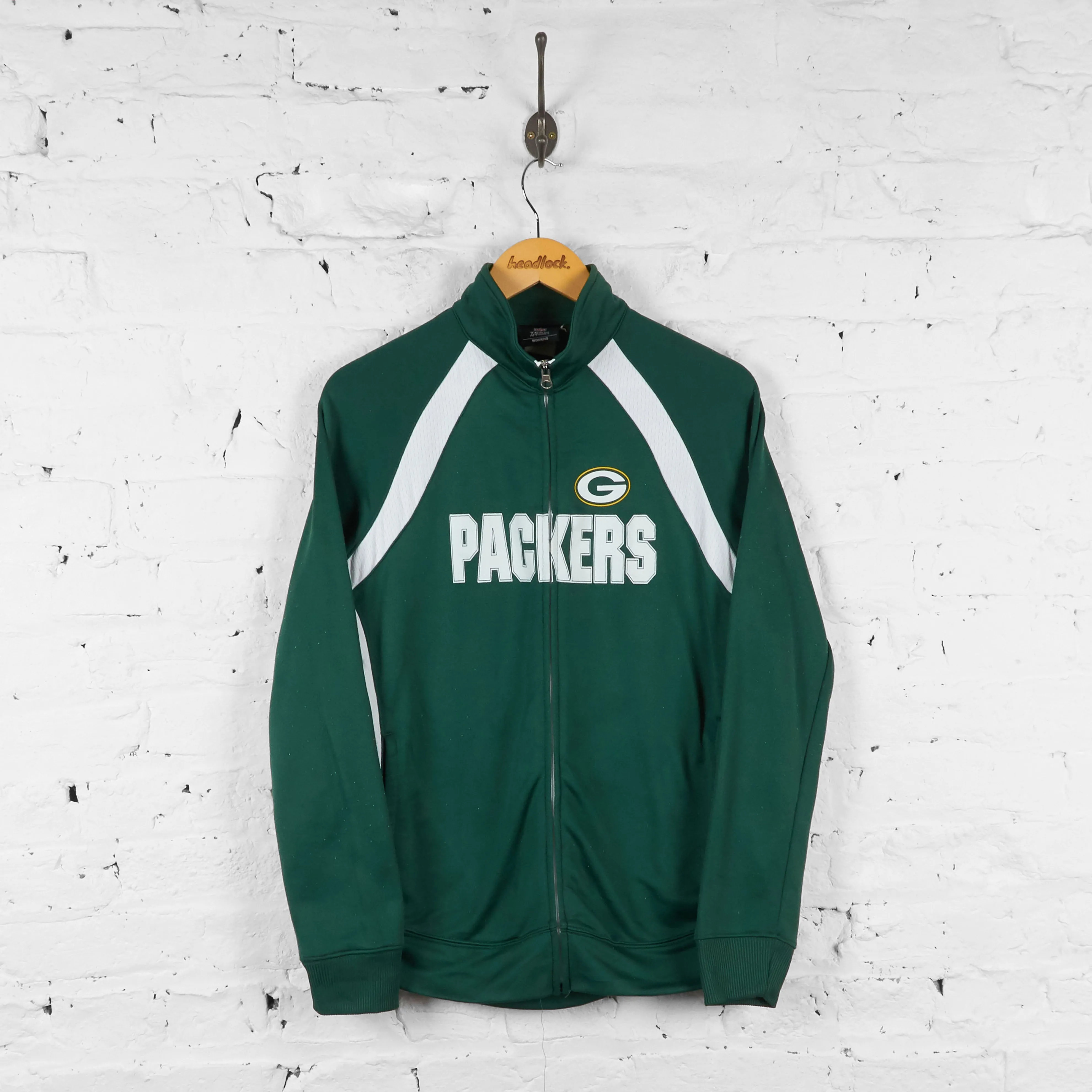 Womens Green Bay Packers Tracksuit Top Jacket - Green - Womens M