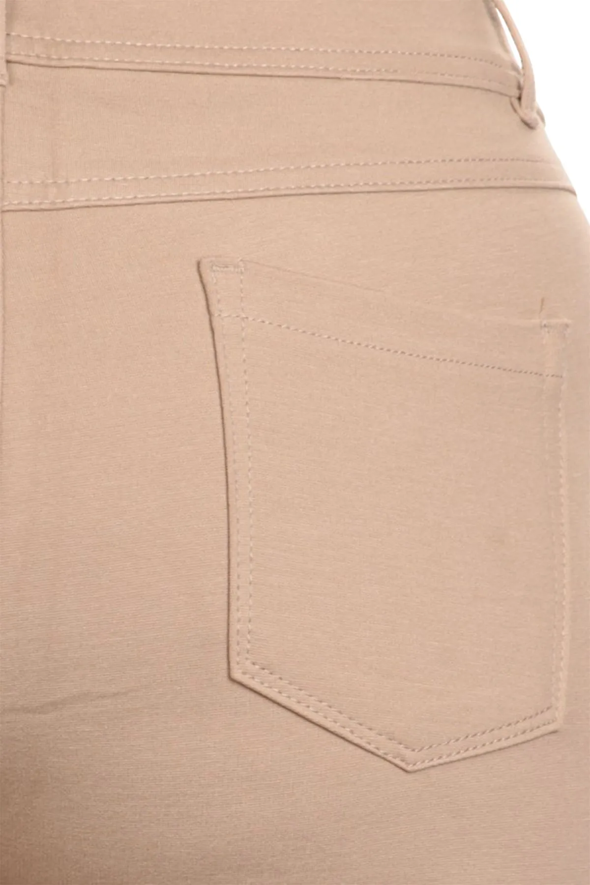 Women's Plus Size Casual Pull-On Button Zip Basic Pockets Solid Jegging Pants