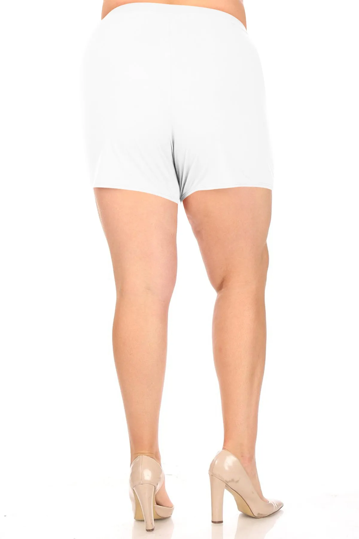 Women's Plus Size Lightweight Elastic High Waist Basic Solid Pants Shorts