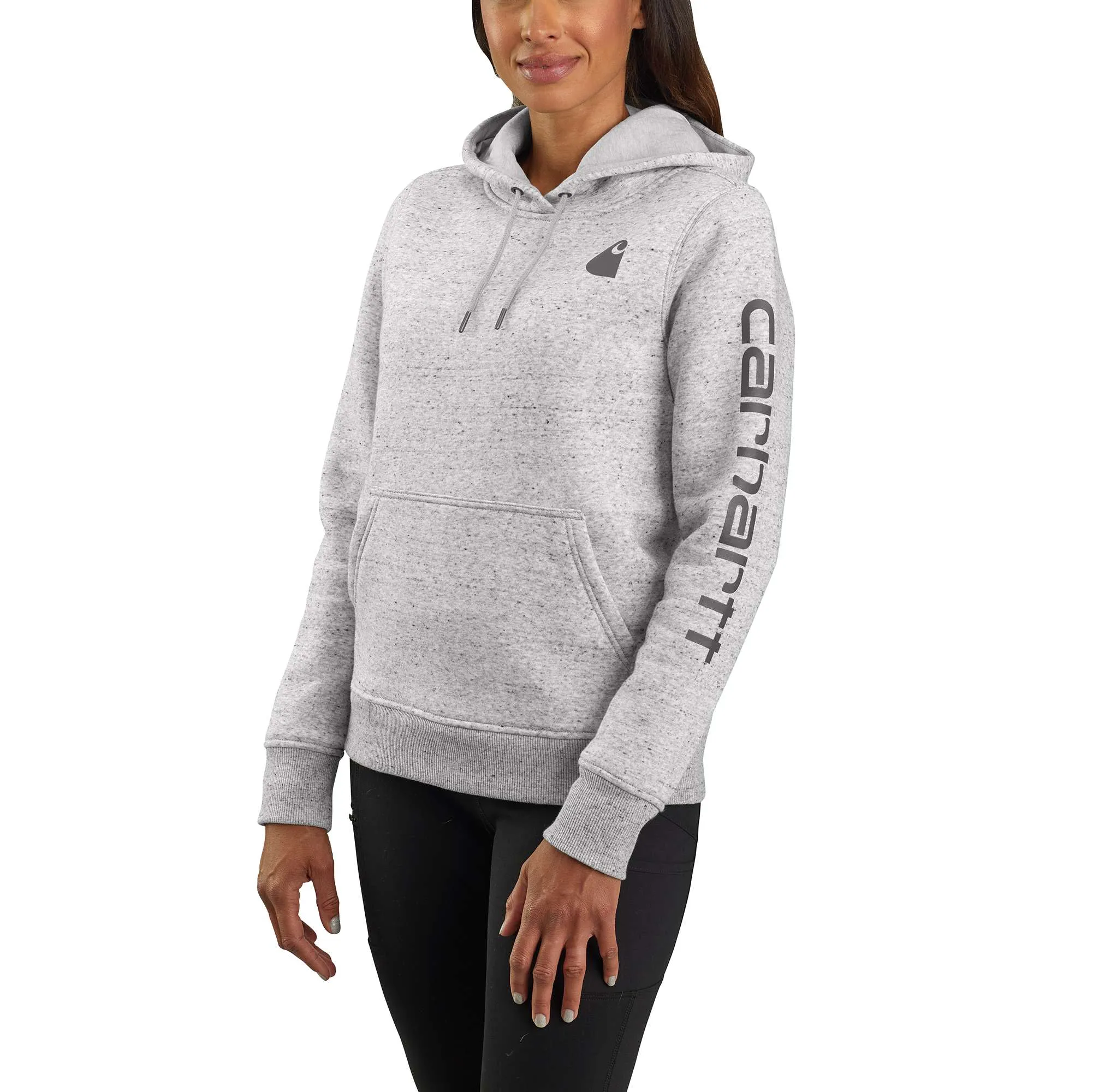 Women's Relaxed Fit Midweight Logo Sleeve Graphic Hoodie