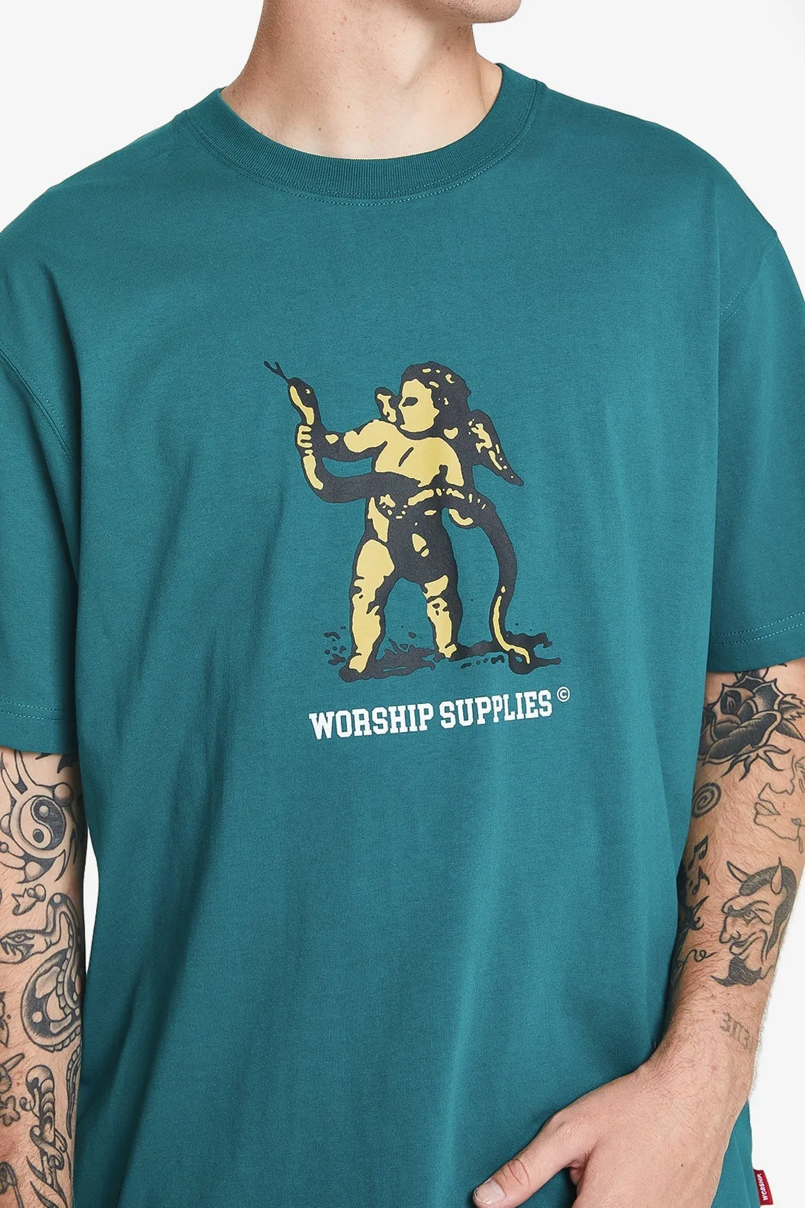 WORSHIP SUPPLIES CHEEKY CHERUB 2.0 TEE - EVERGLADE