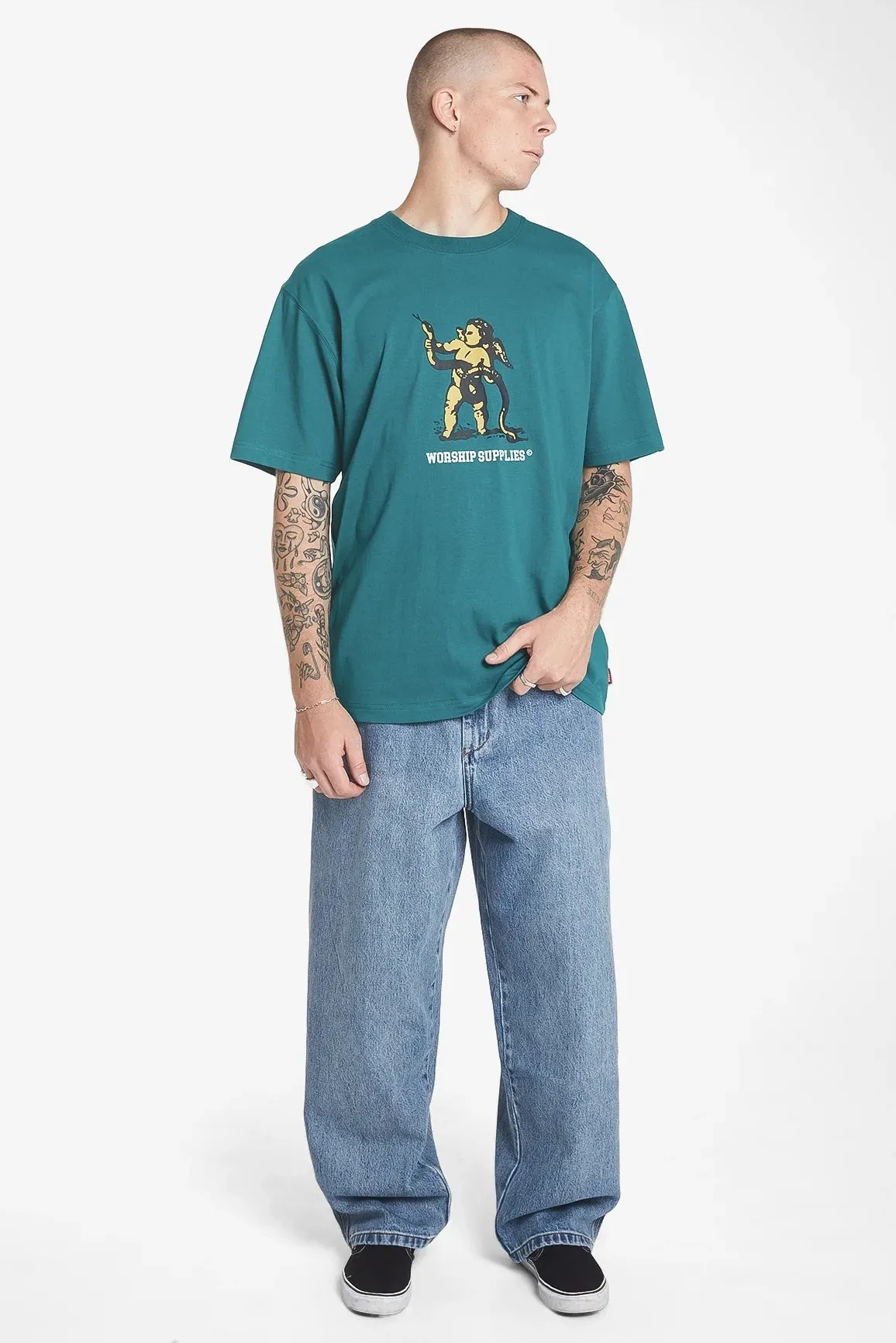 WORSHIP SUPPLIES CHEEKY CHERUB 2.0 TEE - EVERGLADE