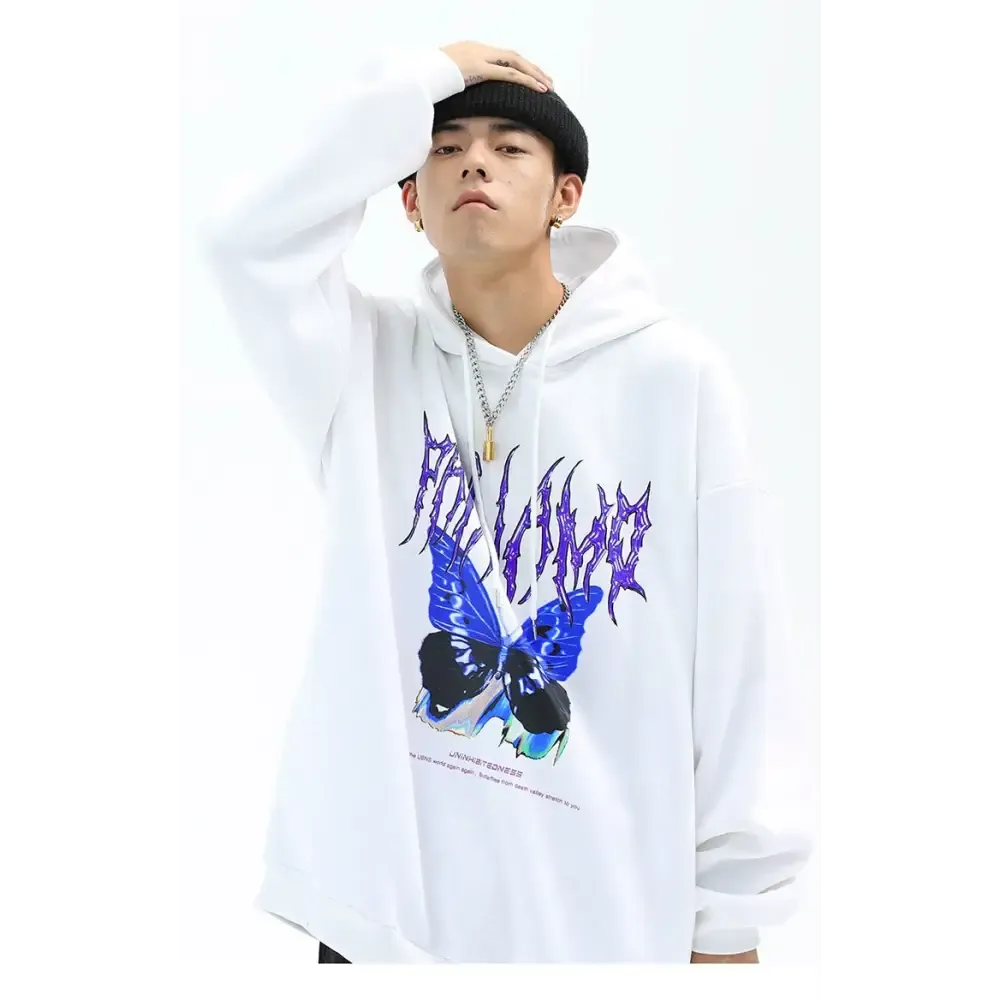 Y2K Butterfly Oversized Hoodie for All Seasons