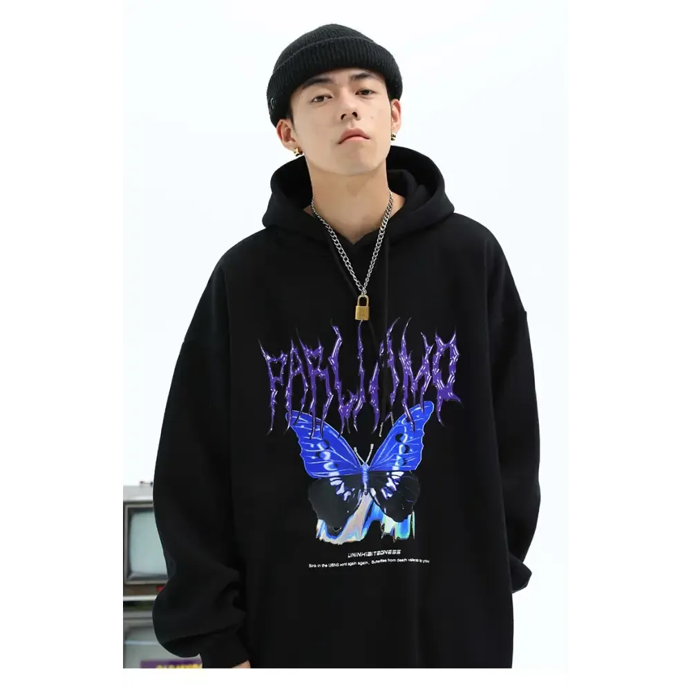 Y2K Butterfly Oversized Hoodie for All Seasons