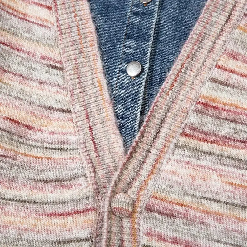 Y2K Oversized Patchwork Denim Jacket for Unique Style